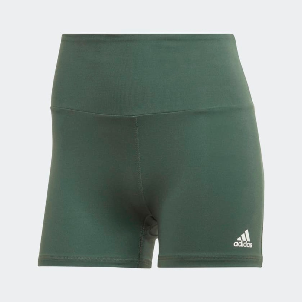 Adidas Women's Biker/Yoga Essentials High-Waisted Shorts in Green